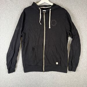 Marine Layer Mens Medium Full Zip Front Hoodie Black Drawstring Hood Pockets